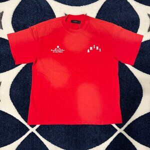 Amiri Collegiate Red Tee Mens Size Small Or Medium